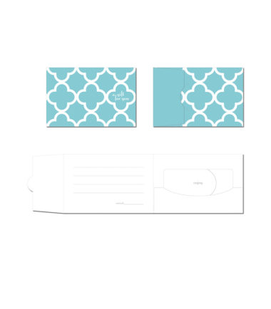 GCH343 - Blue Lattice Side Fold Gift Card Holder